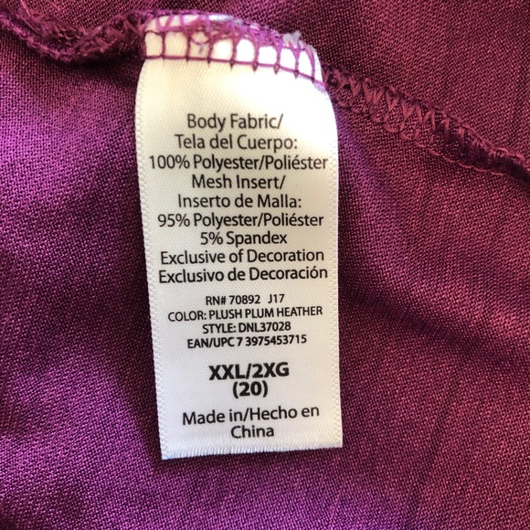 Danskin Now Purple Workout Top with Mesh Details - Picture 6 of 7